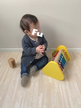 「9ヶ月」｜「アイテム（その他）」を使った、Fu◡̈⃝︎さん（キッズ・70cm）の冬コーディネート