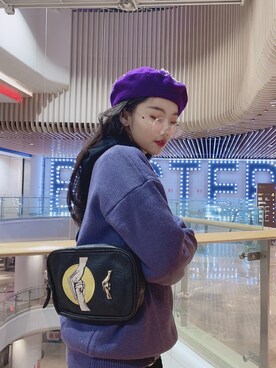 「紫色」｜李十柒CatLazyさん（レディース・172cm）の秋コーディネート