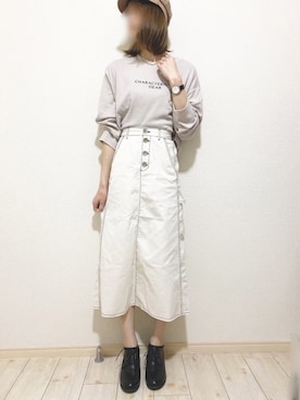 「ENVYM（アンビー）のアイテム（帽子）」を使った、Nozoさん（レディース・168cm）の春コーディネート