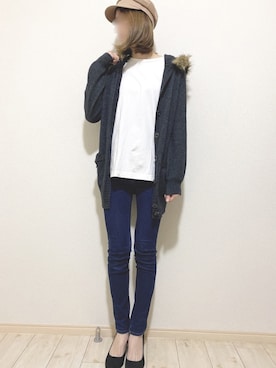 「ENVYM（アンビー）のアイテム（帽子）」を使った、Nozoさん（レディース・168cm）の春コーディネート