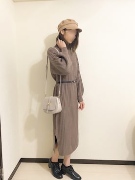 「ENVYM（アンビー）のアイテム（帽子）」を使った、Nozoさん（レディース・169cm）の冬コーディネート