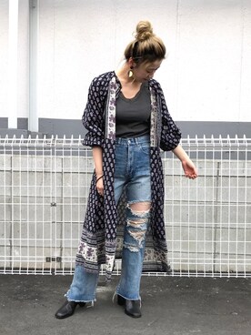 「レースタンク」｜saori shikiさん（レディース・158cm）の冬コーディネート