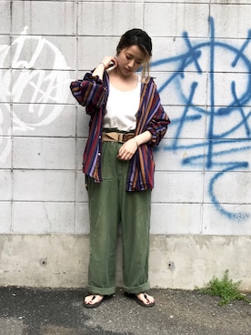 「aie」｜「アイテム（アクセサリー）」を使った、saori shikiさん（レディース・158cm）の春コーディネート