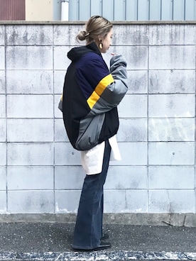 「VINTAGE（ヴィンテージ）のアイテム（ブーティ）」を使った、saori shikiさん（レディース・158cm）の秋コーディネート