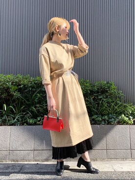 「レイヤードstyle」｜「アイテム（ハンドバッグ）」を使った、saori shikiさん（レディース・158cm）の冬コーディネート