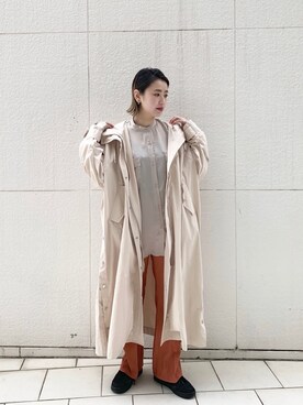 「CIAOPANIC（チャオパニック）のアイテム（モッズコート）」を使った、saori shikiさん（レディース・158cm）の冬コーディネート