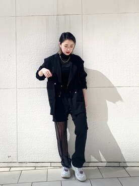 「SUPERTHANKS」｜「アイテム（アクセサリー）」を使った、saori shikiさん（レディース・158cm）の春コーディネート