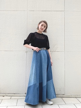 「SKECHERS（スケッチャーズ）のアイテム」を使った、saori shikiさん（レディース・158cm）の春コーディネート