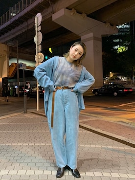「BIG MAC（ビッグマック）のアイテム（パンツ）」を使った、saori shikiさん（レディース・158cm）の秋コーディネート