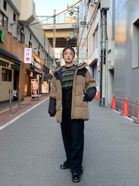 「GERRY（ジェリー）のアイテム（その他アウター）」を使った、saori shikiさん（レディース・158cm）の秋コーディネート