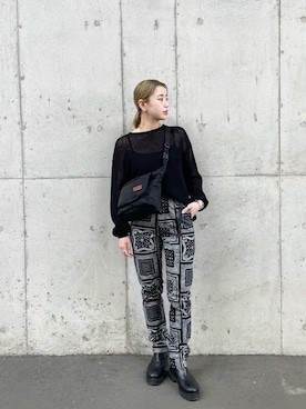 「MYSTERY RANCH（ミステリーランチ）のアイテム（バッグ）」を使った、saori shikiさん（レディース・158cm）の春コーディネート