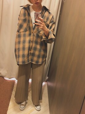 「CONVERSE（コンバース）のconverse コンバース CANVAS ALL STAR COLORS OX キャンバス オールスター カラーズ オックス 32860669 BEIGE（スニーカー）」を使った、まっしーさん（レディース・170cm）の秋コーディネート