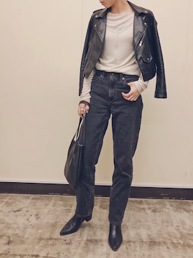 「ショートヘア」｜まっしーさん（レディース・170cm）の冬コーディネート