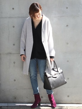 「コクーンコート」｜Reimiさん（レディース・170cm）の秋コーディネート