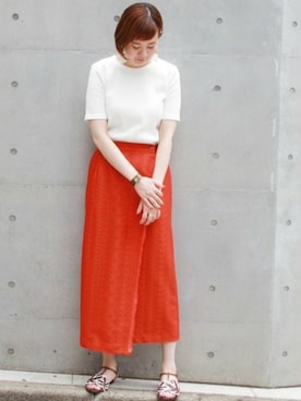 「OKIRAKU（オキラク）のアイテム」を使った、Reimiさん（レディース・170cm）の冬コーディネート