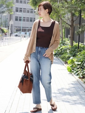 「Vネック」｜Reimiさん（レディース・170cm）の春コーディネート