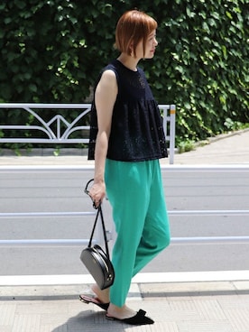 「OKIRAKU（オキラク）のアイテム」を使った、Reimiさん（レディース・170cm）の夏コーディネート