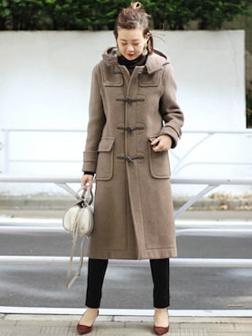 「アイテム（ダッフルコート）」を使った、Reimiさん（レディース・170cm）の秋コーディネート