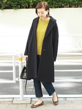 「アイテム（その他アウター、ブルー系）」を使った、Reimiさん（レディース・170cm）の秋コーディネート