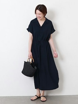 「アイテム（ワンピース、ブルー系）」を使った、Reimiさん（レディース・170cm）の夏コーディネート