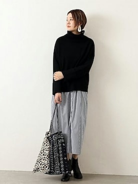 「journal standard L'essage（ジャーナルスタンダードレサージュ）のアイテム（シャツワンピース）」を使った、Reimiさん（レディース・170cm）の秋コーディネート
