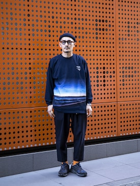 「アイテム（ニットキャップ/ビーニー）」を使った、akustoさん（メンズ・172cm・20代）の秋コーディネート