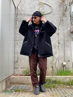 「SON OF THE CHEESE（サノバチーズ）のアイテム」を使った、akustoさん（メンズ・172cm）の冬コーディネート