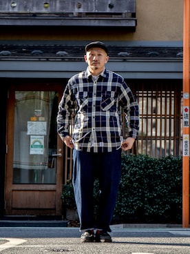 「APPLEBUM」｜「アイテム（帽子）」を使った、akustoさん（メンズ・172cm）の冬コーディネート