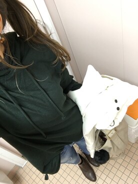 「Ungrid（アングリッド）のフレイドヘムストスリ（デニムパンツ）」を使った、mamena♪さん（レディース・163cm）の冬コーディネート