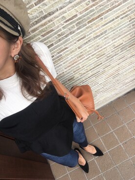 「WEGO（ウィゴー）のWEGO/マリンキャップ（キャスケット）」を使った、mamena♪さん（レディース・163cm）の秋コーディネート