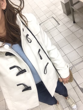 「ママファッション」｜「アイテム（ダッフルコート）」を使った、mamena♪さん（レディース・163cm）の冬コーディネート