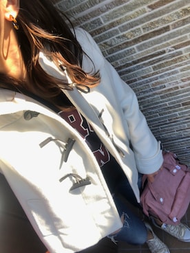 「ママファッション」｜「アイテム（ダッフルコート）」を使った、mamena♪さん（レディース・163cm）の冬コーディネート