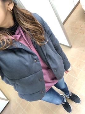 「chocol raffine robe（ショコラフィネローブ）のアイテム（ダウンジャケット/コート）」を使った、mamena♪さん（レディース・163cm）の冬コーディネート