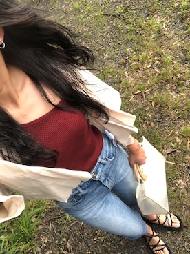 「LOWRYS FARM（ローリーズファーム）のショートＣＰＯシャツ　841006（シャツ/ブラウス）」を使った、mamena♪さん（レディース・163cm）の夏コーディネート