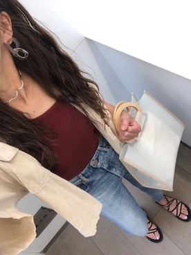 「LOWRYS FARM（ローリーズファーム）のショートＣＰＯシャツ　841006（シャツ/ブラウス）」を使った、mamena♪さん（レディース・163cm）の夏コーディネート