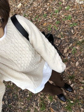 「LOWRYS FARM（ローリーズファーム）のストレッチヒールブーツ　851418（ブーツ）」を使った、mamena♪さん（レディース・163cm）の冬コーディネート