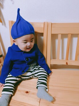 「男の子ベビー」｜「アイテム（ニットキャップ/ビーニー）」を使った、AO★SORAさん（キッズ・120cm）の秋コーディネート