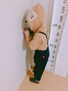 「ブラウンコーデ」｜「アイテム（ダウンベスト）」を使った、AO★SORAさん（キッズ・120cm）の秋コーディネート