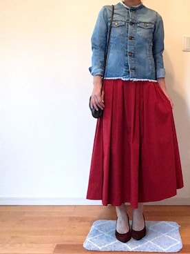 「RED CARD TOKYO（レッドカード）のアイテム（ジャケット/アウター）」を使った、momoさん（レディース・157cm）の秋コーディネート