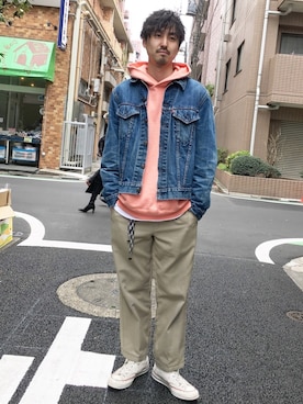 「YSTRDY's TMRRW（イエスタデイズトゥモロー）のアイテム（パンツ）」を使った、takさん（メンズ・176cm）の春コーディネート