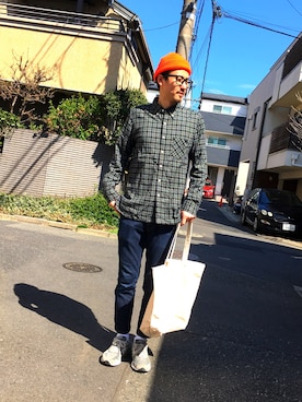「Ray-Ban（レイバン）のRay-Ban / Wayfarer CLR（メガネ）」を使った、takさん（メンズ・176cm）の春コーディネート