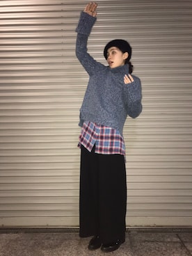 「MARC JACOBS（マークジェイコブス）のアイテム（シャツ/ブラウス）」を使った、るうこさん（レディース・162cm）の冬コーディネート