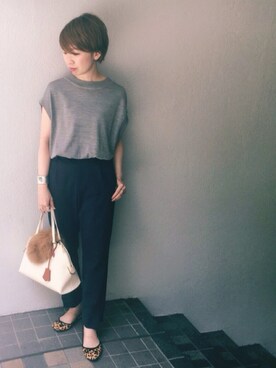 「RIVE DROITE（リヴドロワ）のアイテム（バレエシューズ）」を使った、☺︎いこまい☺︎さん（レディース・151cm）の夏コーディネート