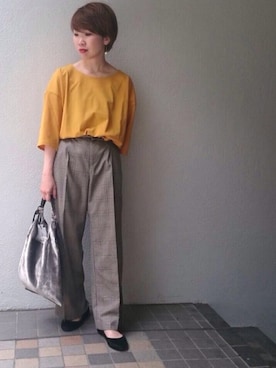 「RIVE DROITE（リヴドロワ）のアイテム（バレエシューズ）」を使った、☺︎いこまい☺︎さん（レディース・151cm）の夏コーディネート