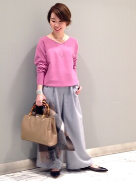 「RIVE DROITE（リヴドロワ）のウールチェックストール（ストール/ショール）」を使った、☺︎いこまい☺︎さん（レディース・151cm）の冬コーディネート