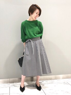「RIVEDROITE」｜「アイテム（スリッポン）」を使った、☺︎いこまい☺︎さん（レディース・151cm）の春コーディネート