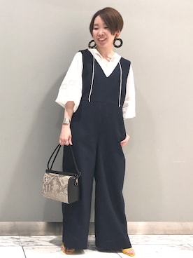 「RIVEDROITE」｜「アイテム（サロペット/オーバーオール）」を使った、☺︎いこまい☺︎さん（レディース・151cm）の春コーディネート