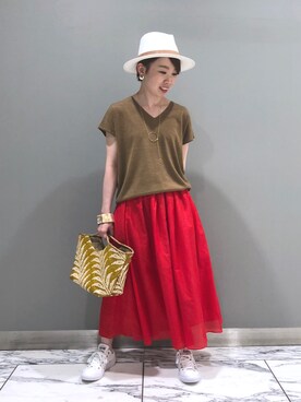「RIVEDROITE」｜「アイテム（帽子）」を使った、☺︎いこまい☺︎さん（レディース・151cm）の春コーディネート