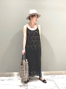 「RIVEDROITE」｜「アイテム（帽子）」を使った、☺︎いこまい☺︎さん（レディース・151cm）の夏コーディネート