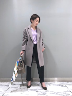 「RIVEDROITE」｜「アイテム（チェスターコート）」を使った、☺︎いこまい☺︎さん（レディース・151cm）の秋コーディネート